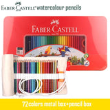 Faber Castell Watercolor Pencils 24/36/48/60/72 Tin Set Water-soluble Premier Colored Pencil Aquarell Soft Paint Wooden Crayons