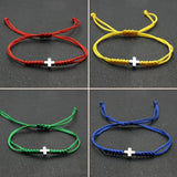 Fashion Braided Rope Bracelet Women Men Hematite Stone Cross Braslet Adjustable Yellow Red Thread Braclet Pulseira De Amizade