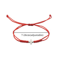 Fashion Braided Rope Bracelet Women Men Hematite Stone Cross Braslet Adjustable Yellow Red Thread Braclet Pulseira De Amizade