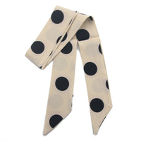 Fashion Dot Print Silk Scarf  Small Size Women Skinny Bags Tie Band Neck Kerchief Foulard Ribbon Hair Band Small Scarf