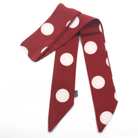 Fashion Dot Print Silk Scarf  Small Size Women Skinny Bags Tie Band Neck Kerchief Foulard Ribbon Hair Band Small Scarf