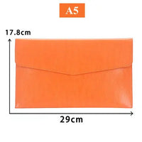 Fashion PU Leather Document Bag A4 A5 Document Storage Bag Office Bills Paper Organizer File Bag