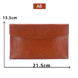 Fashion PU Leather Document Bag A4 A5 Document Storage Bag Office Bills Paper Organizer File Bag