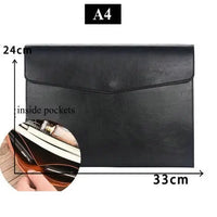 Fashion PU Leather Document Bag A4 A5 Document Storage Bag Office Bills Paper Organizer File Bag