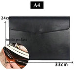 Fashion PU Leather Document Bag A4 A5 Document Storage Bag Office Bills Paper Organizer File Bag