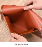 Fashion PU Leather Document Bag A4 A5 Document Storage Bag Office Bills Paper Organizer File Bag