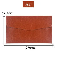 Fashion PU Leather Document Bag A4 A5 Document Storage Bag Office Bills Paper Organizer File Bag