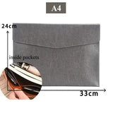 Fashion PU Leather Document Bag A4 A5 Document Storage Bag Office Bills Paper Organizer File Bag