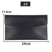 Fashion PU Leather Document Bag A4 A5 Document Storage Bag Office Bills Paper Organizer File Bag