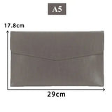 Fashion PU Leather Document Bag A4 A5 Document Storage Bag Office Bills Paper Organizer File Bag