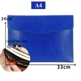 Fashion PU Leather Document Bag A4 A5 Document Storage Bag Office Bills Paper Organizer File Bag