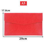 Fashion PU Leather Document Bag A4 A5 Document Storage Bag Office Bills Paper Organizer File Bag