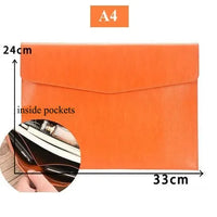 Fashion PU Leather Document Bag A4 A5 Document Storage Bag Office Bills Paper Organizer File Bag