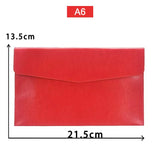 Fashion PU Leather Document Bag A4 A5 Document Storage Bag Office Bills Paper Organizer File Bag