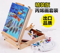 AOOKMIYA Fillet Desktop Laptop Box Easel Painting Hardware Accessories Multifunctional Painting Suitcase Art Supplies Artist