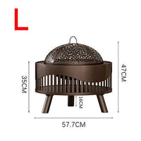 Fire Pit Fire Wood Heater 57*57*47CM Bowl Fireplace 화로대 with Grill Charcoal Barbecue BBQ Grill Stand Outdoor Brazier Garden 화롯대