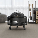 Fire Pit Fire Wood Heater 57*57*47CM Bowl Fireplace 화로대 with Grill Charcoal Barbecue BBQ Grill Stand Outdoor Brazier Garden 화롯대