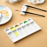 AOOKMIYA Flower Plum Rectangle Ceramic Palette Color Mixing Paint Palette Tray For Watercolor Gouache Acrylic Painting Art Supplies