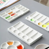 AOOKMIYA AOOKMIYA  Flower Plum Rectangle Ceramic Palette Color Mixing Paint Palette Tray For Watercolor Gouache Acrylic Painting Art Supplies