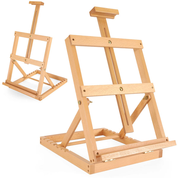 AOOKMIYA Wooden Easel Portable Folding Table Easel for Drawing Oil Pai