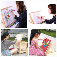 AOOKMIYA Folding Easel Wooden Stand Canvas Display Stand Portable Adjustable Drawing Easel Art Supplies For Artist Student Large Size