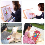 AOOKMIYA Folding Easel Wooden Stand Canvas Display Stand Portable Adjustable Drawing Easel Art Supplies For Artist Student Large Size