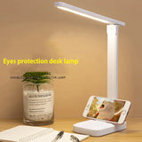 Folding table lamp eye protection touch dimmable LED lamp student dormitory bedroom reading USB rechargeable table lamp