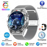 For Huawei Xiaomi NFC Smart Watch Men GPS Tracker AMOLED 454*454 HD Screen Heart Rate ECG+PPG Bluetooth Call SmartWatch 2023 New