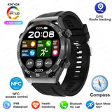 For Huawei Xiaomi NFC Smart Watch Men GPS Tracker AMOLED 454*454 HD Screen Heart Rate ECG+PPG Bluetooth Call SmartWatch 2023 New