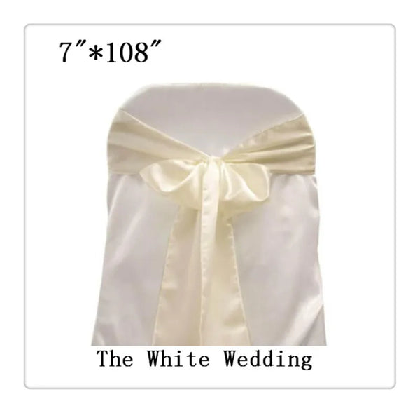 Free Shipping  100 chair sash  ivory  event chair bows  from china