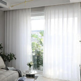 Freshness Silk Curtain Bedroom Window Panel - White-140x240cm