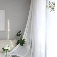 Freshness Silk Curtain Bedroom Window Panel - White-140x240cm