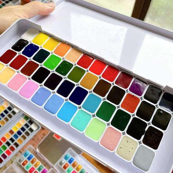 German Schmincke Academy watercolor paint 48 color distribution 0.5ml/1ML/2ML tin box acuarelas painting art supplies