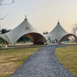 AOOKMIYA Giant Tent for Events and Weddings Glamping Tent Large Party Camping Event Tent 4 Seasons Waterproof Pyramid Glamping Trade Tent