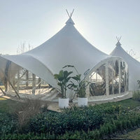 AOOKMIYA Giant Tent for Events and Weddings Glamping Tent Large Party Camping Event Tent 4 Seasons Waterproof Pyramid Glamping Trade Tent
