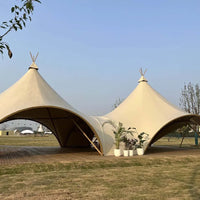 AOOKMIYA Giant Tent for Events and Weddings Glamping Tent Large Party Camping Event Tent 4 Seasons Waterproof Pyramid Glamping Trade Tent