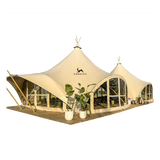 AOOKMIYA Giant Tent for Events and Weddings Glamping Tent Large Party Camping Event Tent 4 Seasons Waterproof Pyramid Glamping Trade Tent