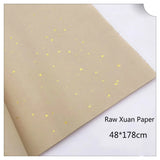 Gold Foil Chinese Rice Paper 100sheet Painting Calligraphy Xuan Paper Chinese Rice Paper with Scattered Gold Spot Papel Arroz