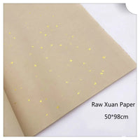 Gold Foil Chinese Rice Paper 100sheet Painting Calligraphy Xuan Paper Chinese Rice Paper with Scattered Gold Spot Papel Arroz