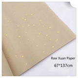 Gold Foil Chinese Rice Paper 100sheet Painting Calligraphy Xuan Paper Chinese Rice Paper with Scattered Gold Spot Papel Arroz