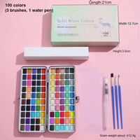 Gouache Paint Set 50/72/90/100 Colors Portable Solid Watercolor Pigment Painting Kit Glitter Manicure Nail Draw DIY Art Supplies