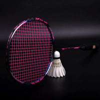 Guangyu 4U offensive badminton racket with secondary reinforcement, 32 pound carbon fiber backcourt smash professional racket