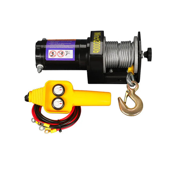 Guincho elétrico para carro, guincho de caminhão, corda sintética, guinchos off road, 12V, 24V, 2000, 4500lbs