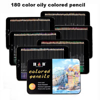 H & B-Lápis Coloridos Conjunto para Adultos, Livros para colorir, Nontoxic Art Craft Supplies, Ideal para Desenho Blending Shading, 24 Pcs, 72 Pcs, 120 Pcs, 180Pcs