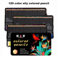 H & B-Lápis Coloridos Conjunto para Adultos, Livros para colorir, Nontoxic Art Craft Supplies, Ideal para Desenho Blending Shading, 24 Pcs, 72 Pcs, 120 Pcs, 180Pcs