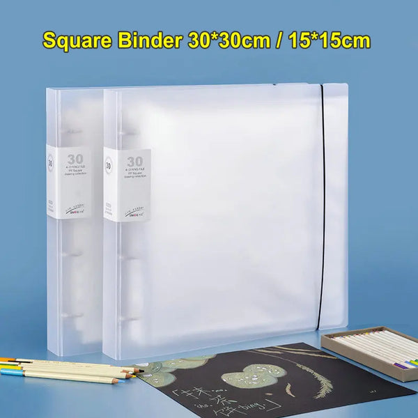 HD Transparente Photocard Binder para Crianças, Mangas De Pasta Quadrada, 30x30cm, 15x15cm