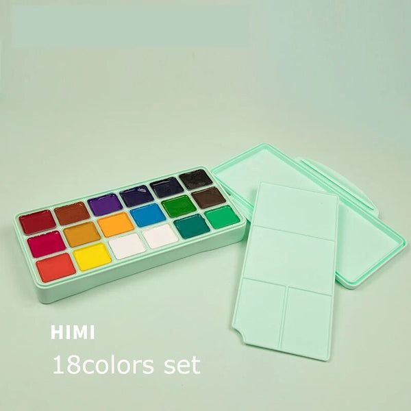 HIMI Gouache Paint Set 30ml 18/24 Colors Jelly Cup Non-Toxic Gouache Artist  Watercolor Paints & Palette Painting Art
