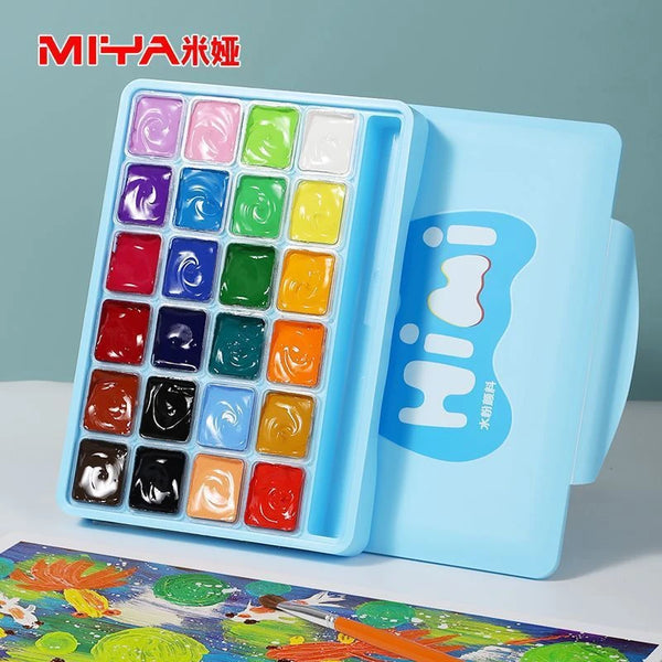 HIMI Pastel Gouache Paint 18/24 Colors Set 30ml Capacity Watercolor Miya Painting Artists Kit Perfect for Professional Beginners