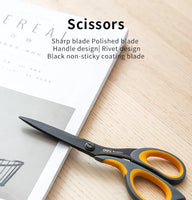 DELI Scissors Coated Soft-touch 175mm 6-4/5 inch home office scissor hand craft scissors stationery