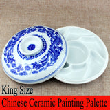 AOOKMIYA Chinese Ceramic Painting Palette Traditional blue white porcelain Saucer Painting Plate for Painting Calligraphy Art Supplies